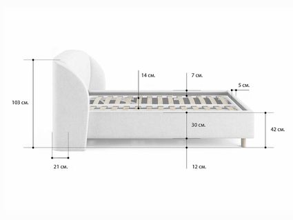 Кровать Сонум Valencia Экокожа Белый 80х200