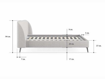 Кровать Сонум Rosa Вельвет Латте 140х190