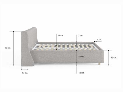 Кровать Сонум Barcelona Кашемир Горчичный (с подъемным механизмом) 180х190