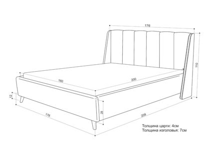 Кровать Sontelle Style Skordia Velutto 20 200х200
