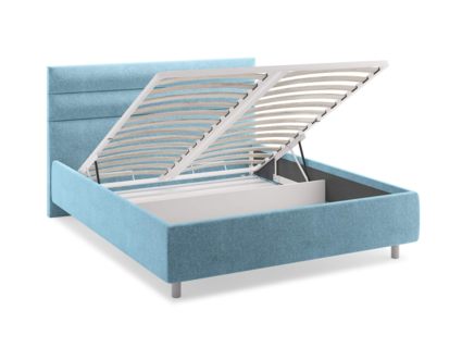 Кровать Сонум Linda Рогожка Голубой (с подъемным механизмом) 140х190