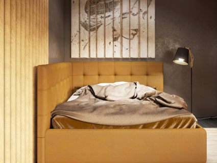 Кровать Nuvola Sabina угловая Velutto 26 (с подъемным механизмом) 180х190