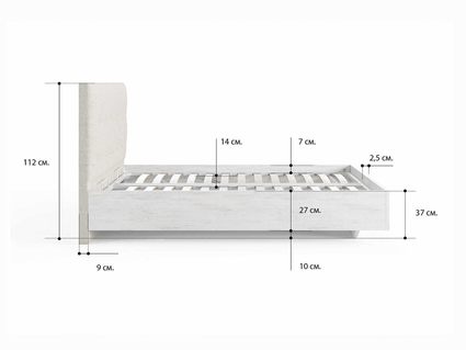 Кровать Сонум Vena Ясень Ориноко + Кашемир Латте (с подъемным механизмом) 90х190
